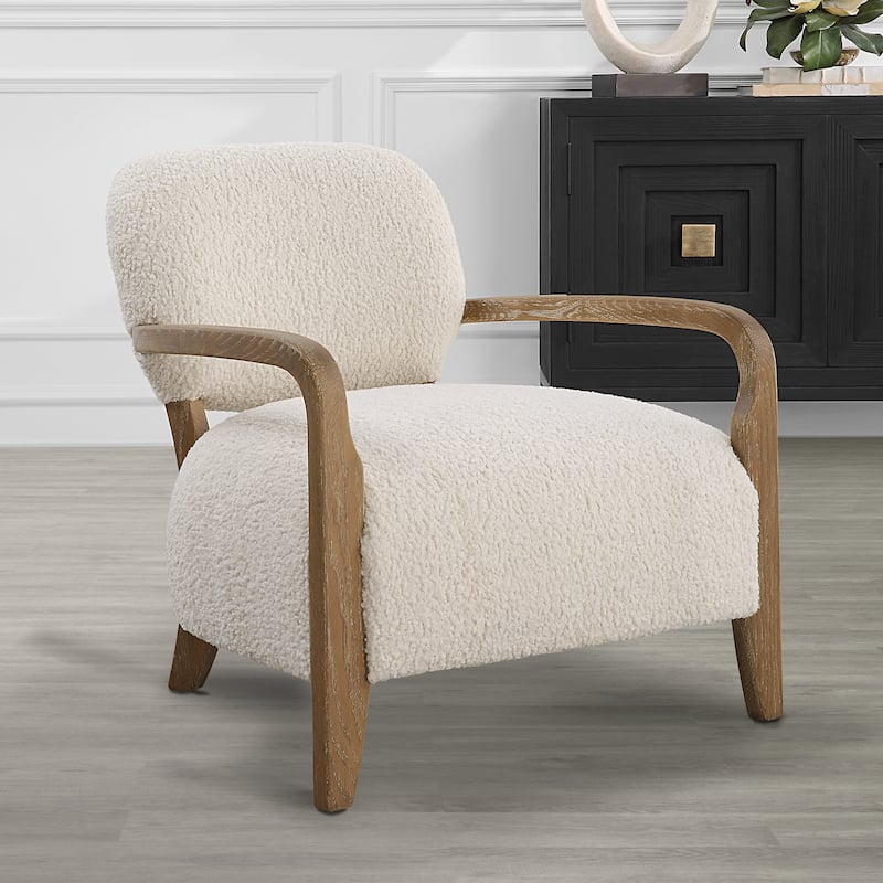 Uttermost Telluride Natural Shearling Accent Chair - 28"W x 30"H x 31"D