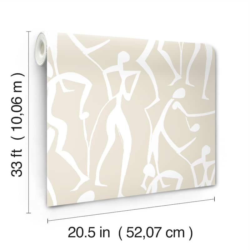 York Wallcoverings Joyful Dancers Nude Wallpaper
