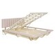 preview thumbnail 4 of 8, Queen Size Upholstered Velvet Floating Bed with LED Light and USB Port, Hydrualic Platform Bed Frame with Support Legs, Pink