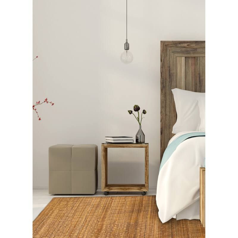 ECARPETGALLERY Hand Loomed Loreto Light Brown Wool Rug - 5'5 x 7'6