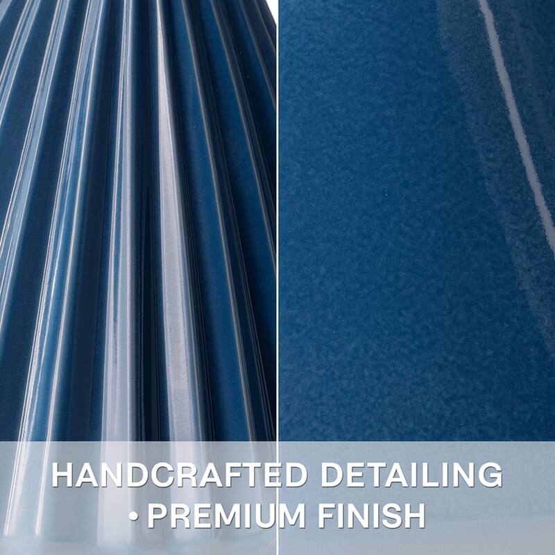 Aria Home Set of 2 Santa Fe Ceramic Water Jug Vases Marine Blue