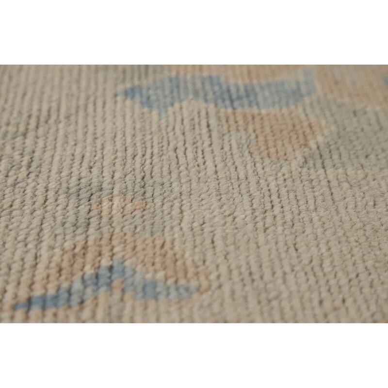 Hand Knotted Oriental 100% Wool Carpet Transitional All-Over Beige & Ivories Oushak Area Rug - 10' 0'' X 7' 8''