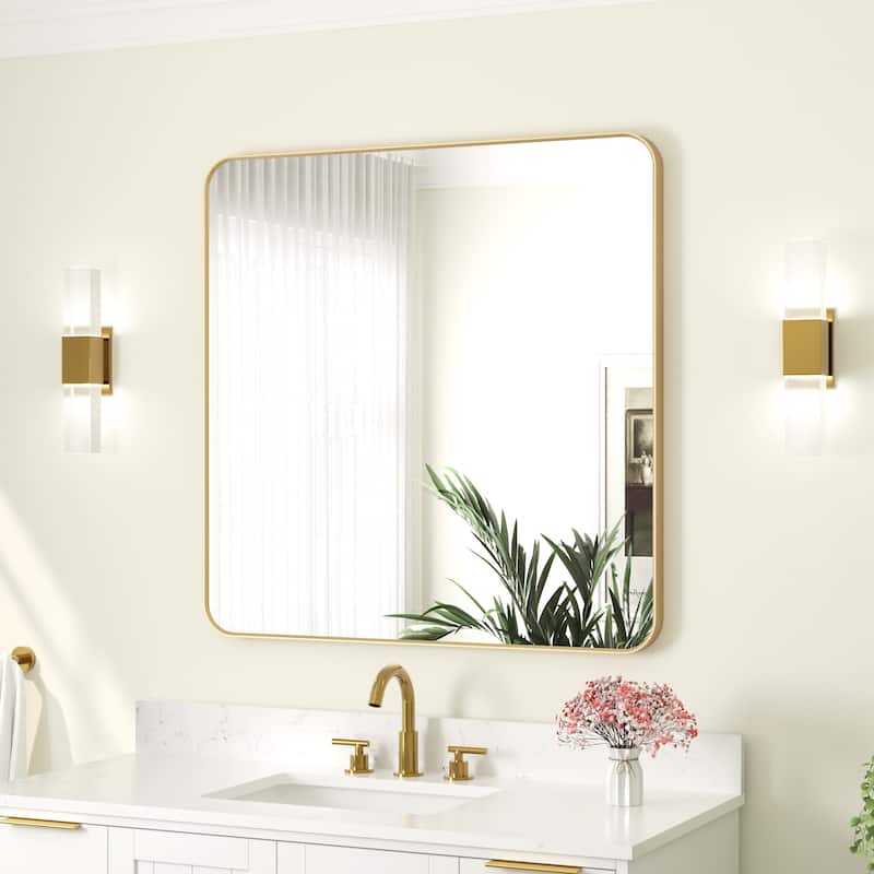 Modern Bathroom Wall Mounted Anodized Aluminum Framed Wall Vanity Mirror