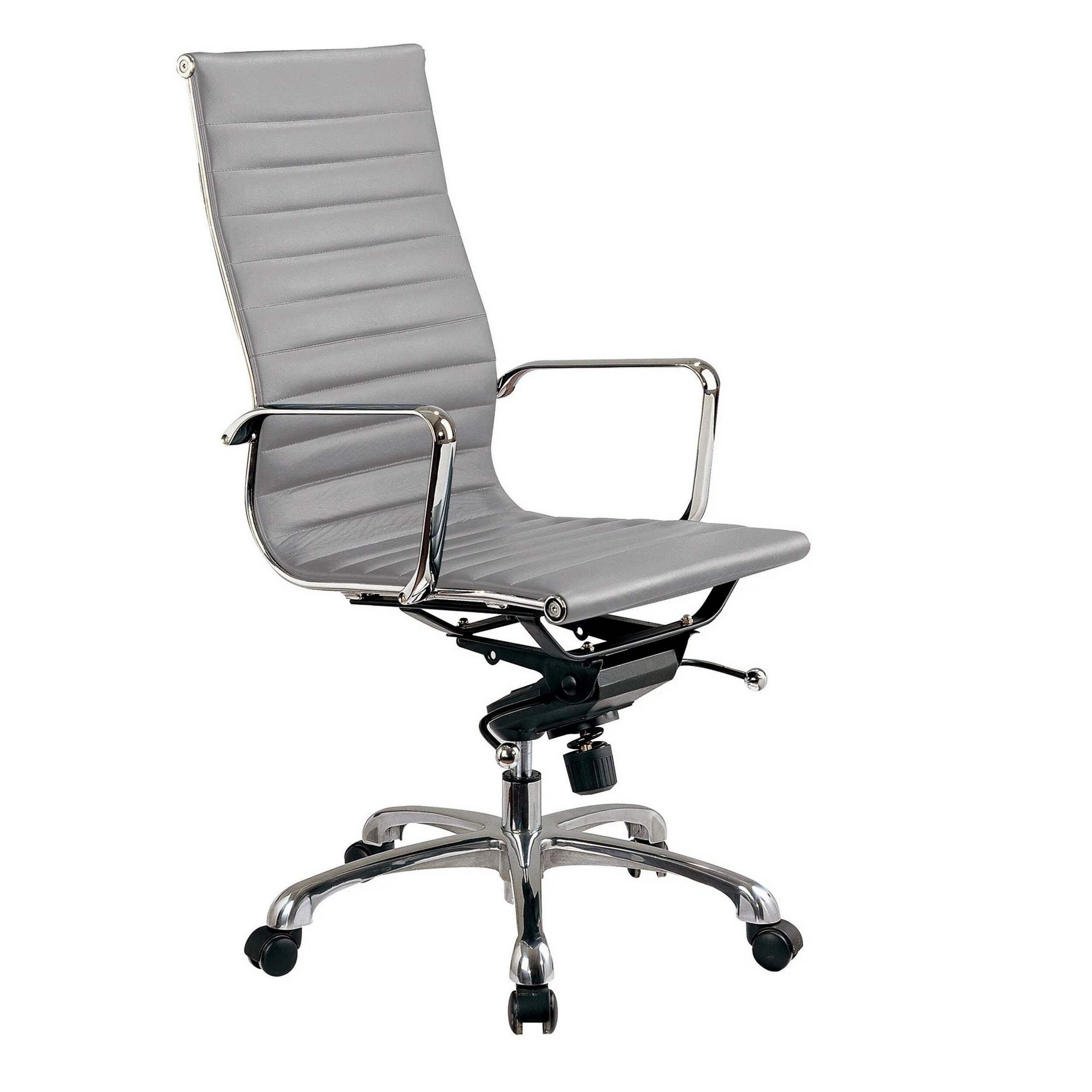Elle 20 Inch High Back Swivel Office Chair, Rolling Wheels, Light