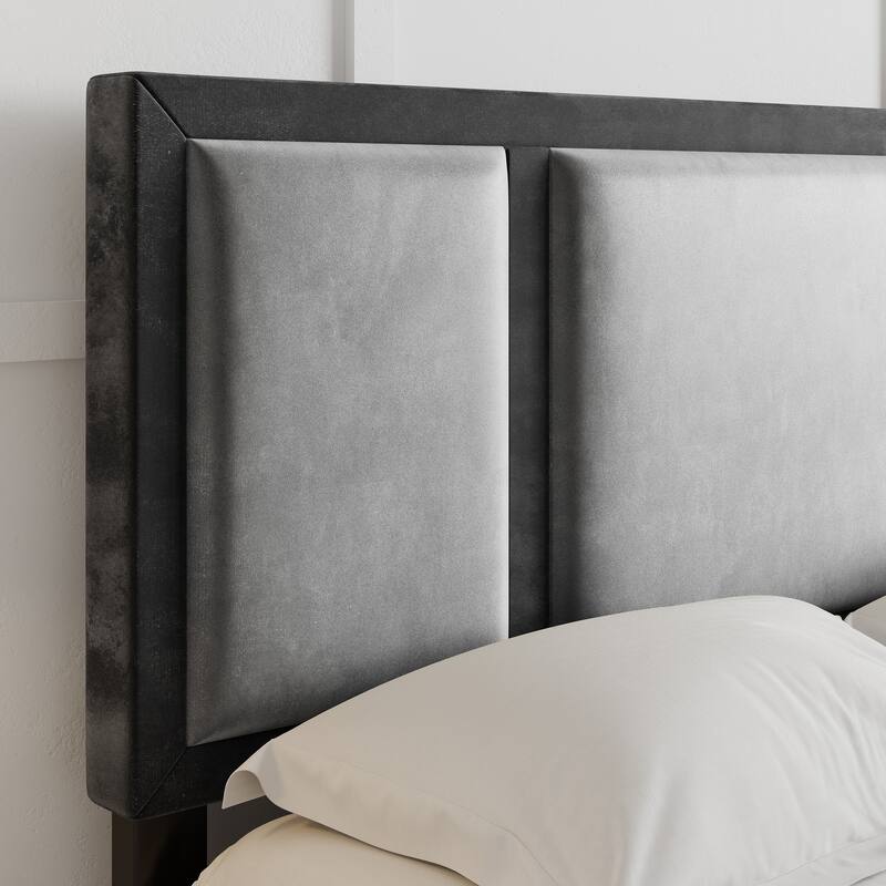 Boyd Sleep Bavaria Black and Grey Velour Platform Bed