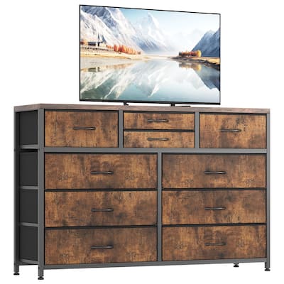 Fabric Dresser with 10 Drawers,47" TV Stand Dresser