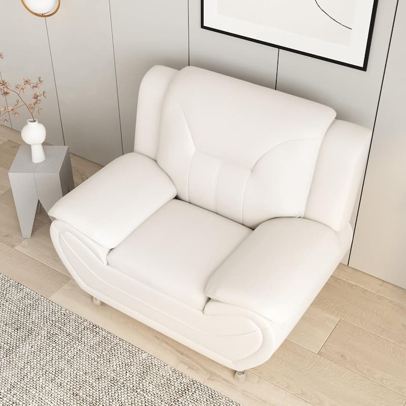 Sanuel 47.3" Wide Faux Leather Club Chair