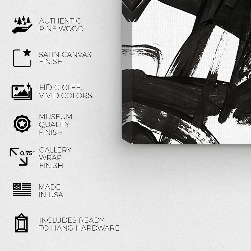 Wynwood Studio Canvas Abstract Mindful Always Inverse Horizontal Black and Modern & Contemporary Wall Art Canvas Print