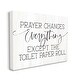 preview thumbnail 3 of 7, Stupell Prayer Changes Everything Funny Religious Bathroom Quote Canvas Wall Art - White