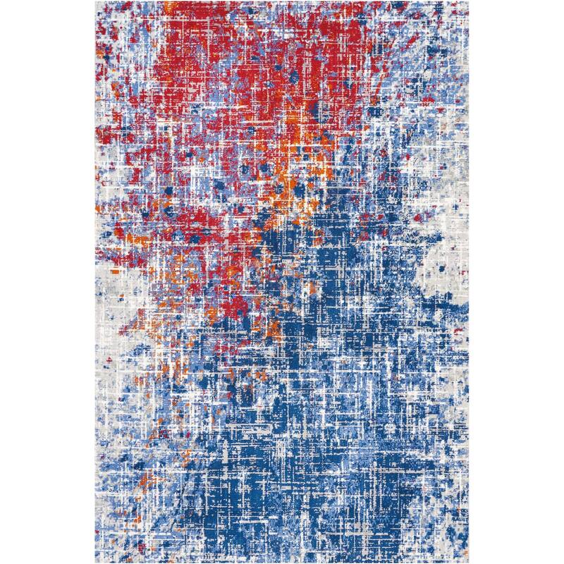 Nourison Twilight Abstract Area Rug - 5' 6" x 8' - Red/Blue - Rectangle
