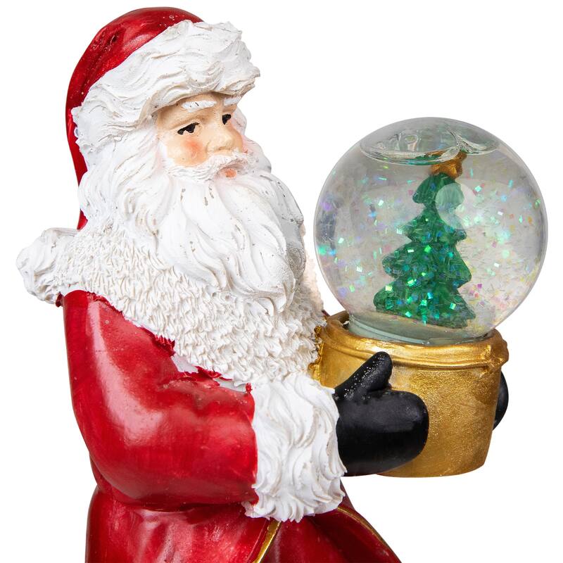 9" Old-World Santa with Snow Globe Christmas Stocking Holder