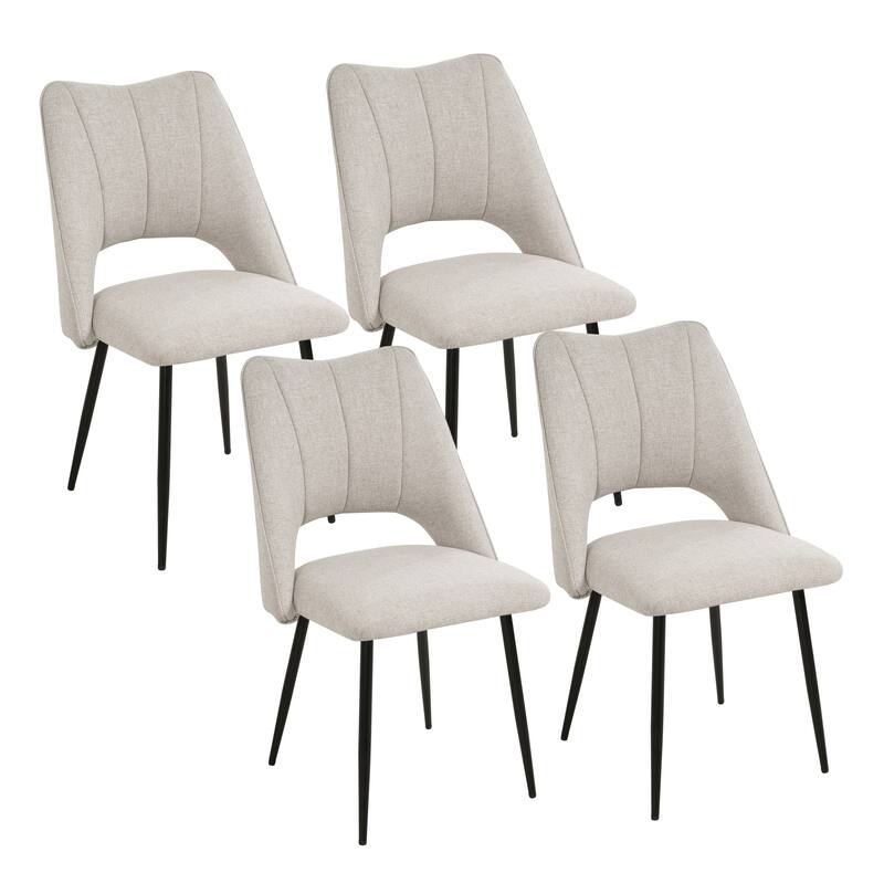 4-Chair Set Combination, Modern and Simple, With High Resilience Filling, Metal Legs, Adjustable Feet