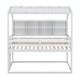 preview thumbnail 9 of 21, Modern Twin Over Twin Low Bunk Kids Bed with House Semi-enclosed Roof,Guardrails,Bedside Storage Shelves and Ladder