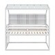 preview thumbnail 9 of 9, White Twin over Twin Size Wood Low Bunk Bed with Semi-enclosed Roof, Guardrails, Bedside Shelves and Ladder