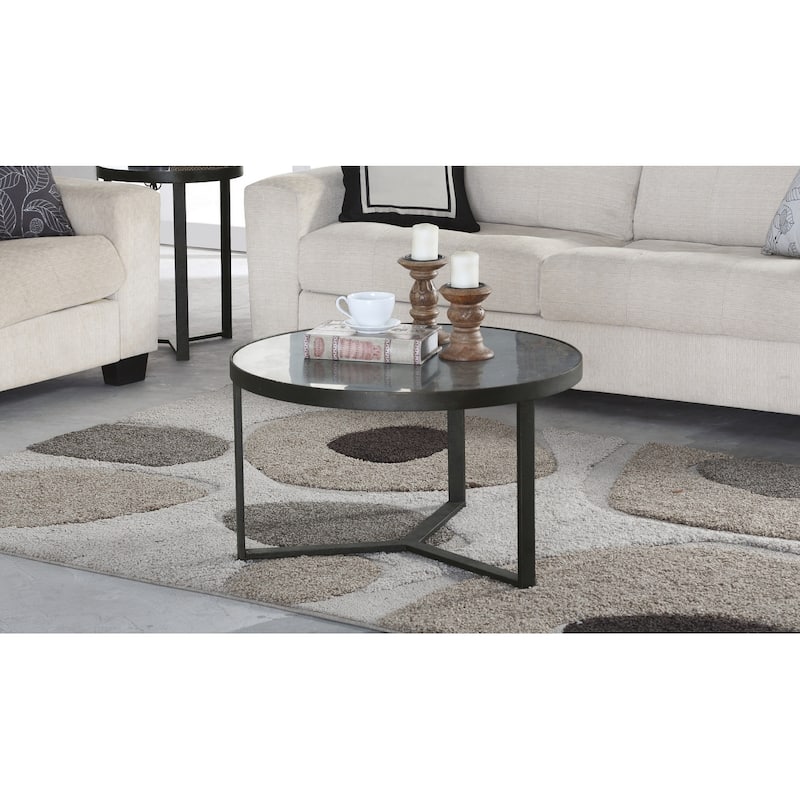 Homestyles Carmen Brown Wood Small Round Bunching Coffee Table - 30" x 17" x 30"