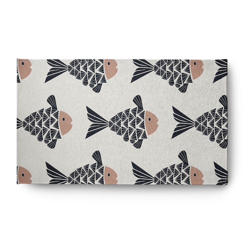 Fish Tales Nautical Indoor/Outdoor Rug - Mauve - 3' x 5'