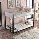 preview thumbnail 2 of 12, Black Twin over Twin Size Metal Bunk Bed with Vent Board