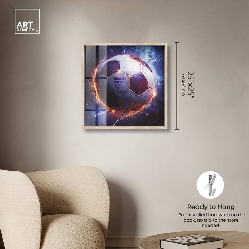 Electrify Soccer Ball Shadowbox by Art Remedy