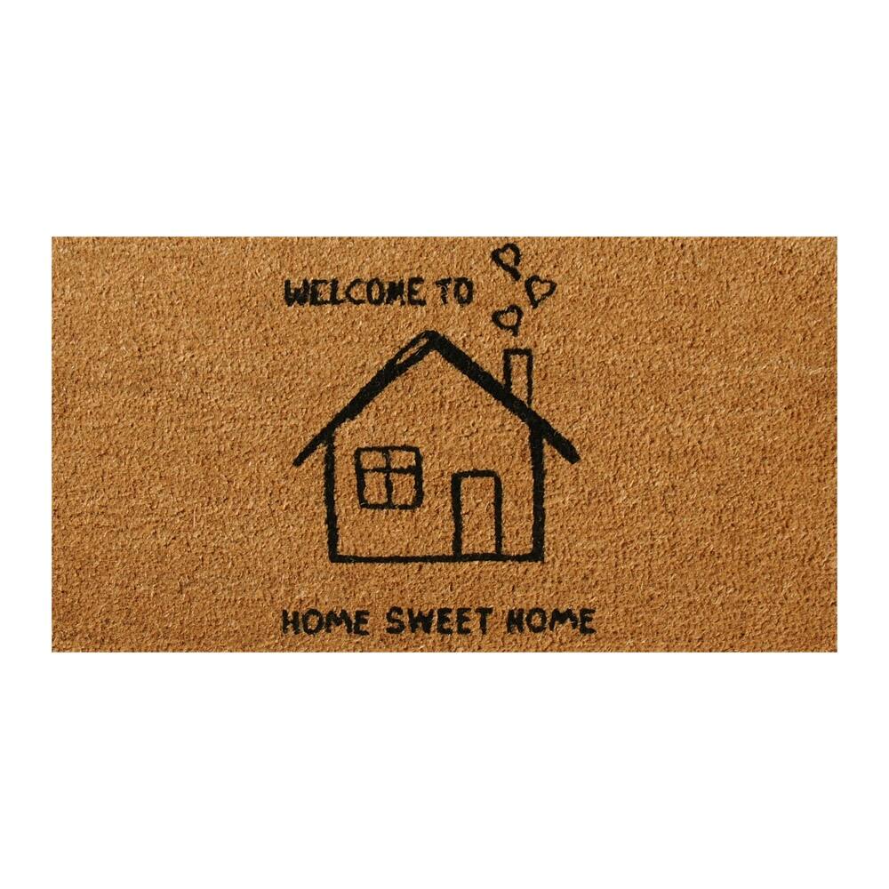 Rubber-Cal "Sweet and Loving Home!" - Natural Coir Home Sweet Home Doormat 15mm X 18" X 30"