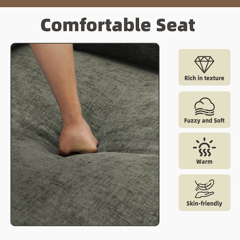 Double Layer Cushion Comfy Cloud Modular Sectional Sofa Couch Ottoman