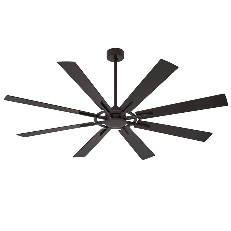 72" large Ceiling Fan for Farmhouse: without Light 8 Blades 5-Speed Timer - with Remote for Big Indoor Outdoor Covered Patio - 72in - Brown