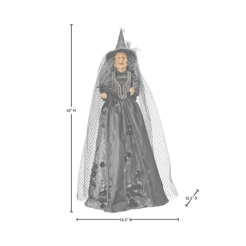 42" Standing Witch With Raven