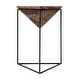 preview thumbnail 4 of 5, Addis 16.5 in. W Triangular Marble and Iron Pyramid Side Table