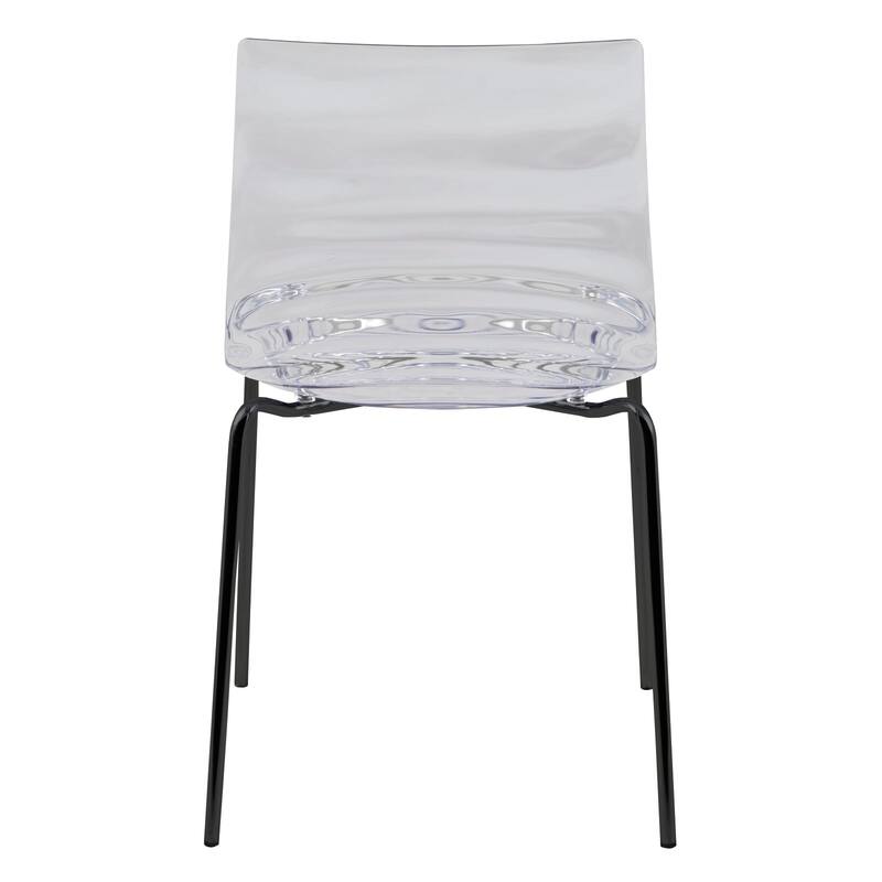 Stackable Dining Chair in ABS Plastic with Stainless Steel Legs Set of 4 Astor Collection