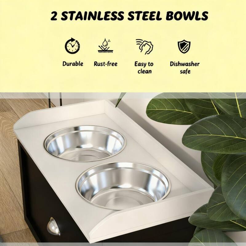 Pet Dish Bowl Set with Storage