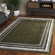 preview thumbnail 7 of 96, SAFAVIEH Border & Stripe Shag Eirny Modern 1.4-inch Thick Rug 4'5" x 6'5" - Green - Rectangle