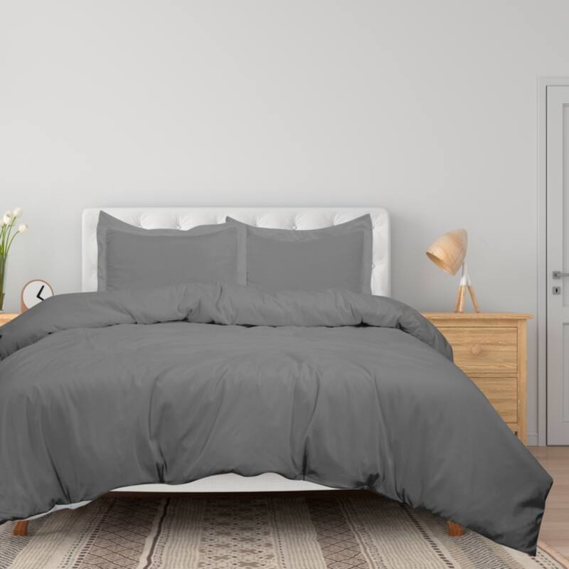 Royale Linens Black Duvet Cover Full Size - Soft Duvet Cover Set - 3 Piece Double Brushed Full Duvet Covers with Zipper Closure