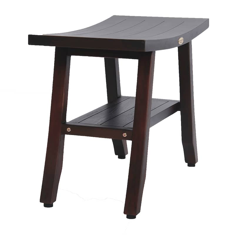 DecoTeak 24", Bench, Shower Stool, Shower Seat, Shower Chair for Inside Shower, Small Bench, Shower Foot Rest, Teak Shower Bench