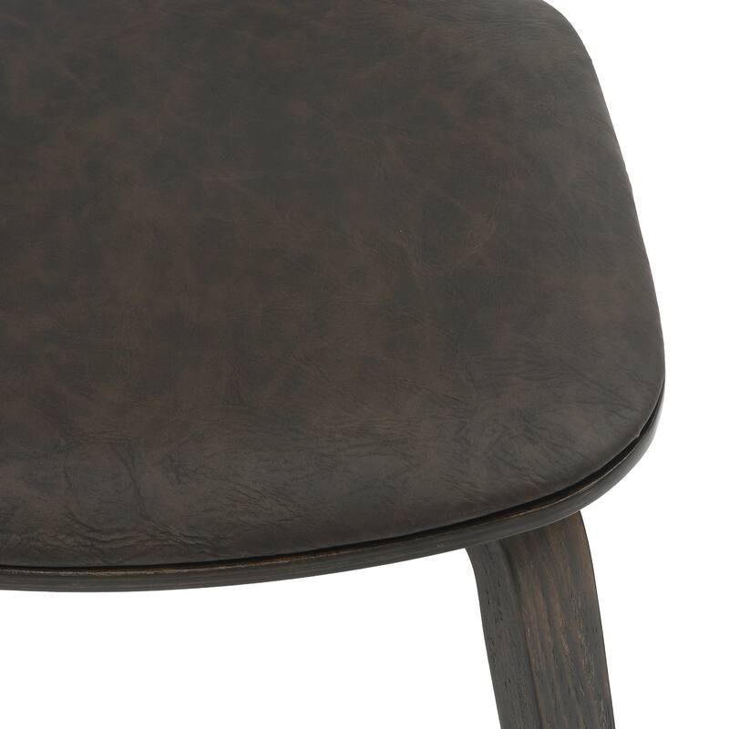 Leather Dining Chairs with Poplar Wood Frame and Open-Back Design Side Chair