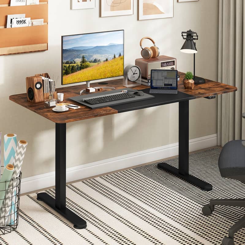 Gymax 55'' Electric Standing Desk Height Adjustable Home Office Table