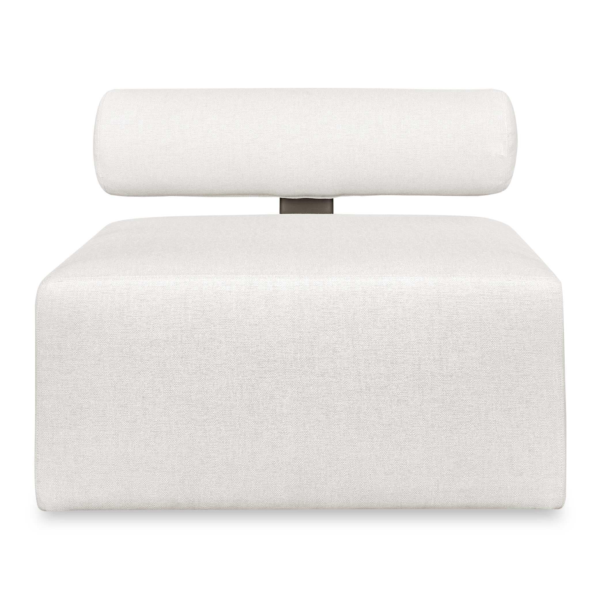 Uttermost Bolster Back White Armless Outdoor Sofa