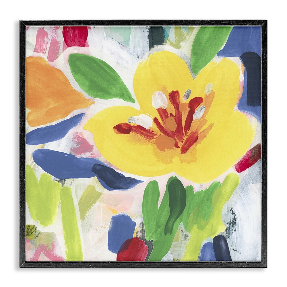 Stupell Bright Yellow Buttercup Blooms Framed Giclee Art Design By June Erica Vess