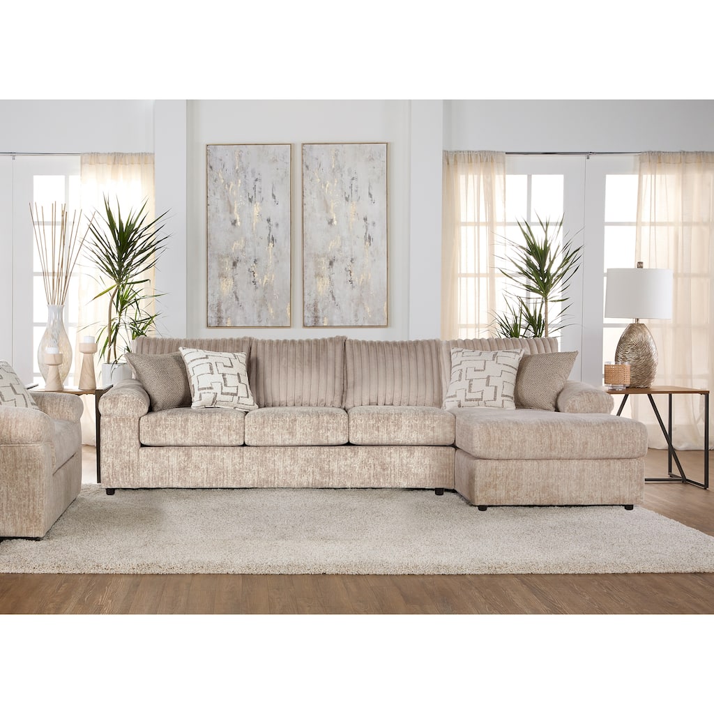 Roundhill Furniture Nason Wide Wale Corduroy Sectional Sofa Chaise