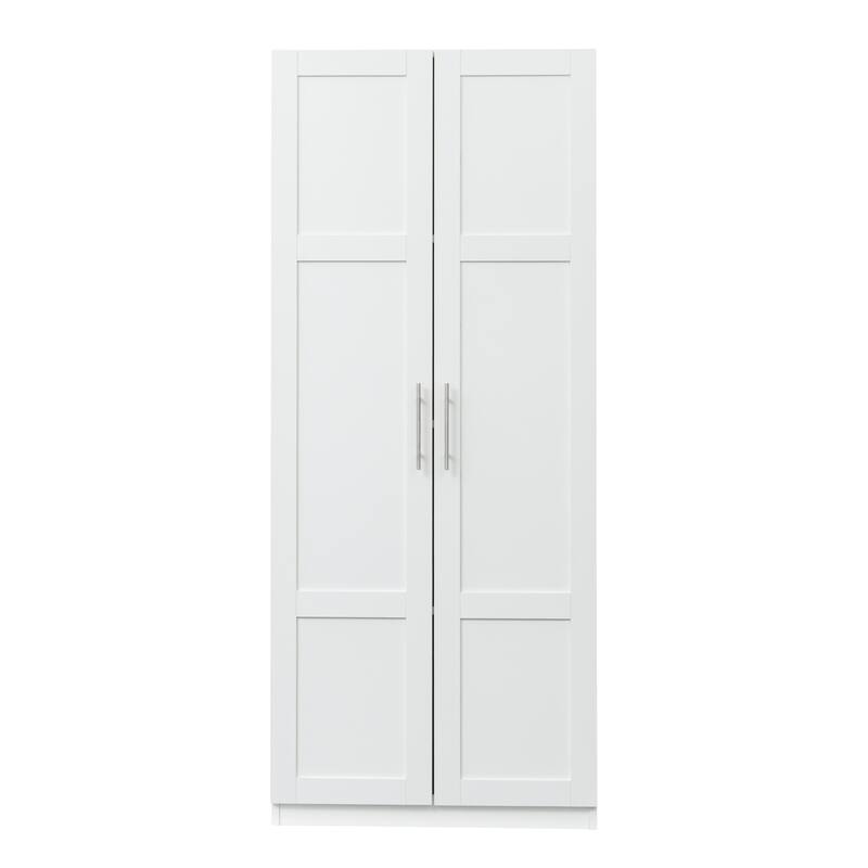 High wardrobe and kitchen cabinet with 2 doors and 3 partitions