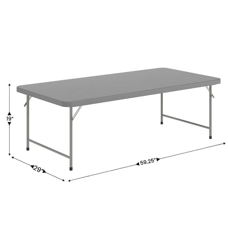 4.93-Foot Kid's Plastic Folding Activity Table - Play Table - 59.25"D x 29"W x 19"H