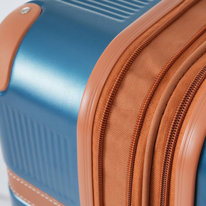 3 Piece Hardside Lightweight Luggage Sets with Double Spinner 8 Wheels and TSA Lock