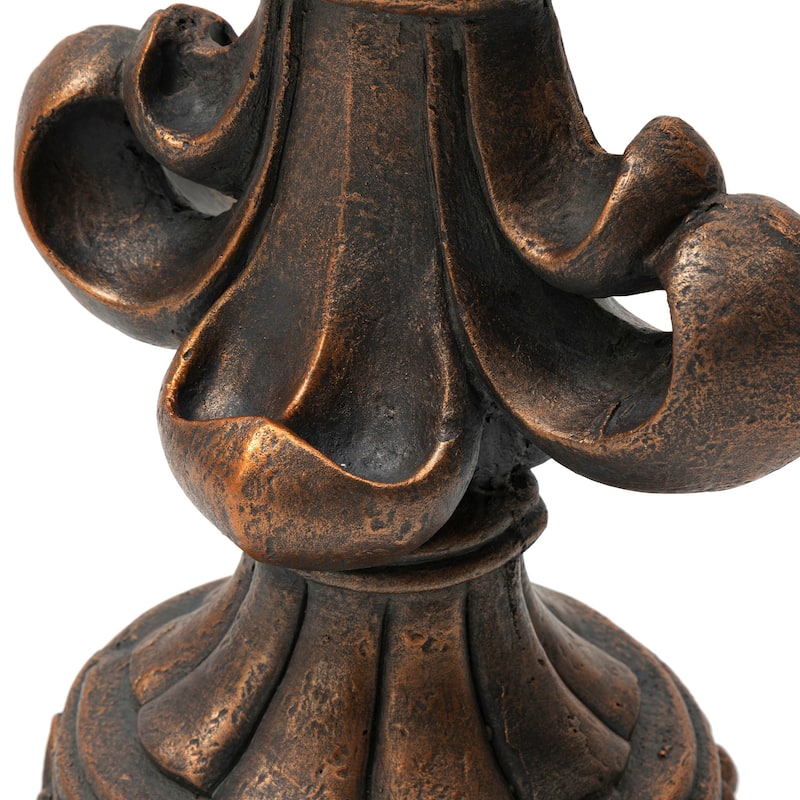MgO Bronze French Holiness Fleur De Lis LYS Garden Statue Coastal Sculpture by Glitzhome