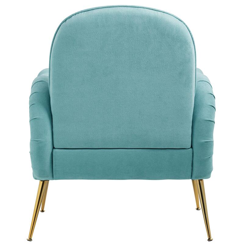 Side Chair Office Chair Accent Chair with Metal Legs, Cyan Reception Chair Dressing Chair Reading Chair