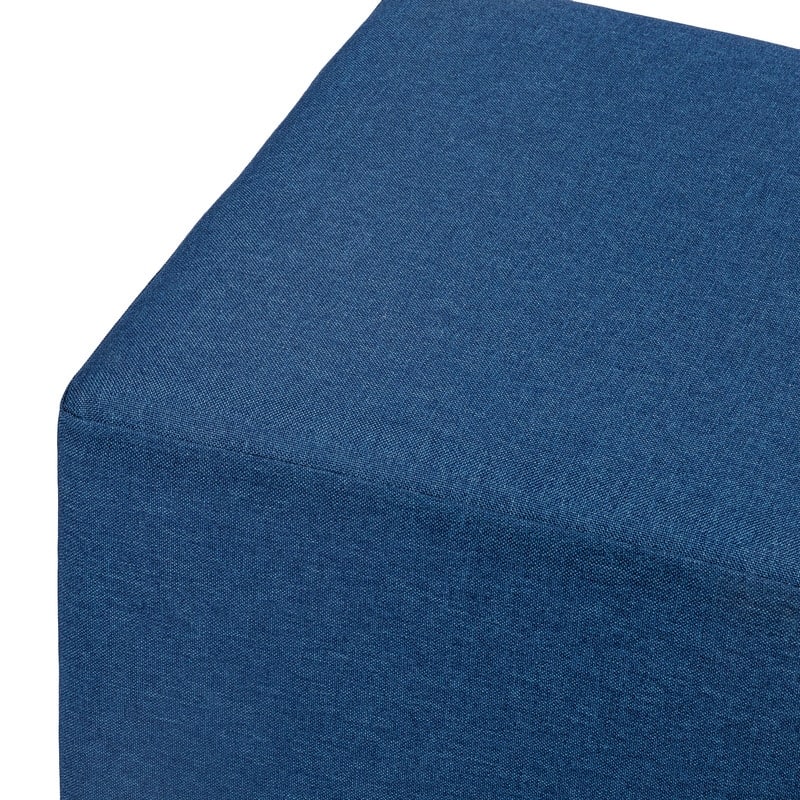 Adeco Simple British-style Cobalt Blue Cube Ottoman Footstool