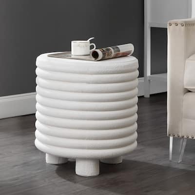 Hollie 18" Minimalist Modern 3-Legged Drum Accent Table, by JONATHAN Y
