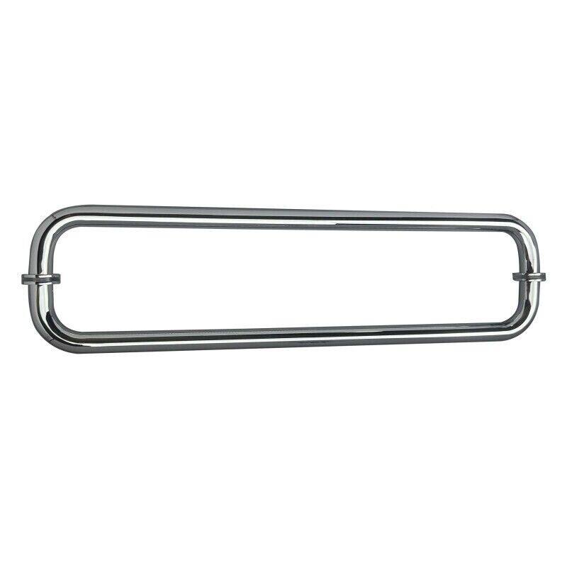 CEL 24" x 24" Tubular Back-to-Back Pull Handle / Towel Bar for shower door - Polished Chrome