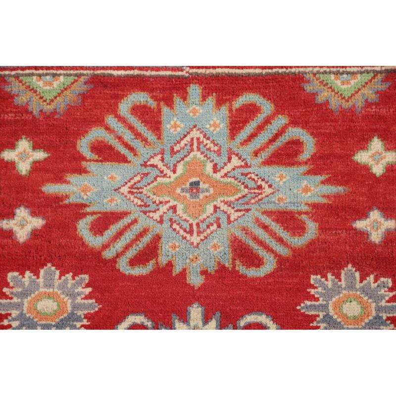 Red Kazak Accent Rug Hand-Knotted Wool Carpet - 2'8" x 3'10"