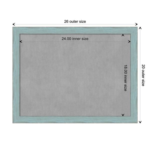 dimension image slide 10 of 17, Framed Magnetic Board, Sky Blue Rustic
