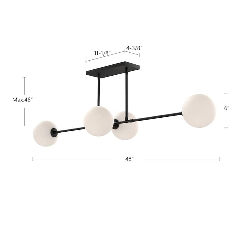Alora Lighting LP549448 Cassia 4 Light 13" Wide Linear Pendant