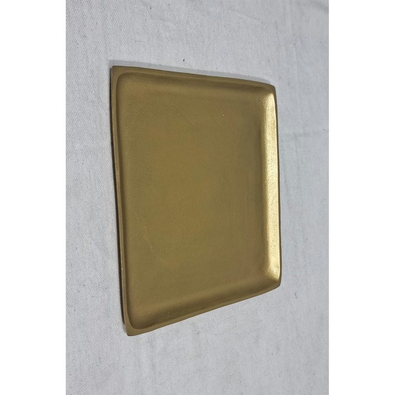 Antique Square Plate - 11" - Brass Tone - Bronze