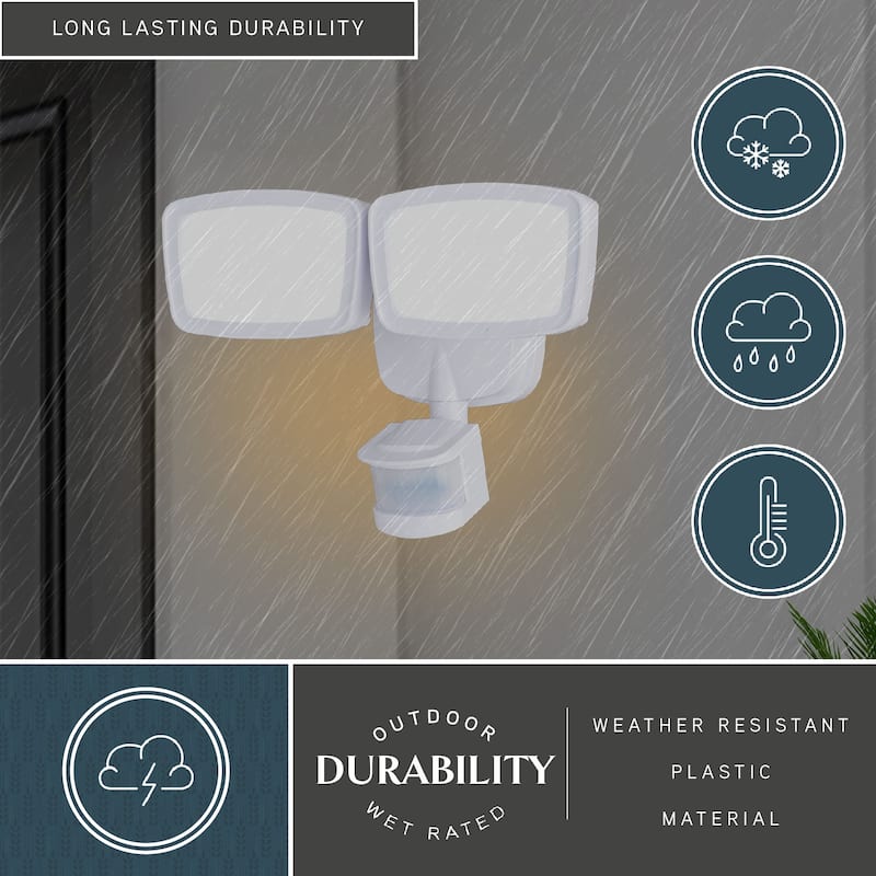 Integrated LED Motion Sensor Dusk to Dawn Outdoor Security Flood Light - 180 Range - 70 Ft